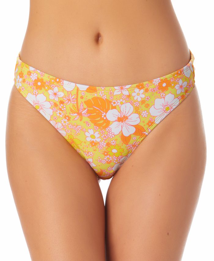 California Waves Junior's Printed Bikini Swimsuit Yellow Size X-Small - Picture 7 of 9