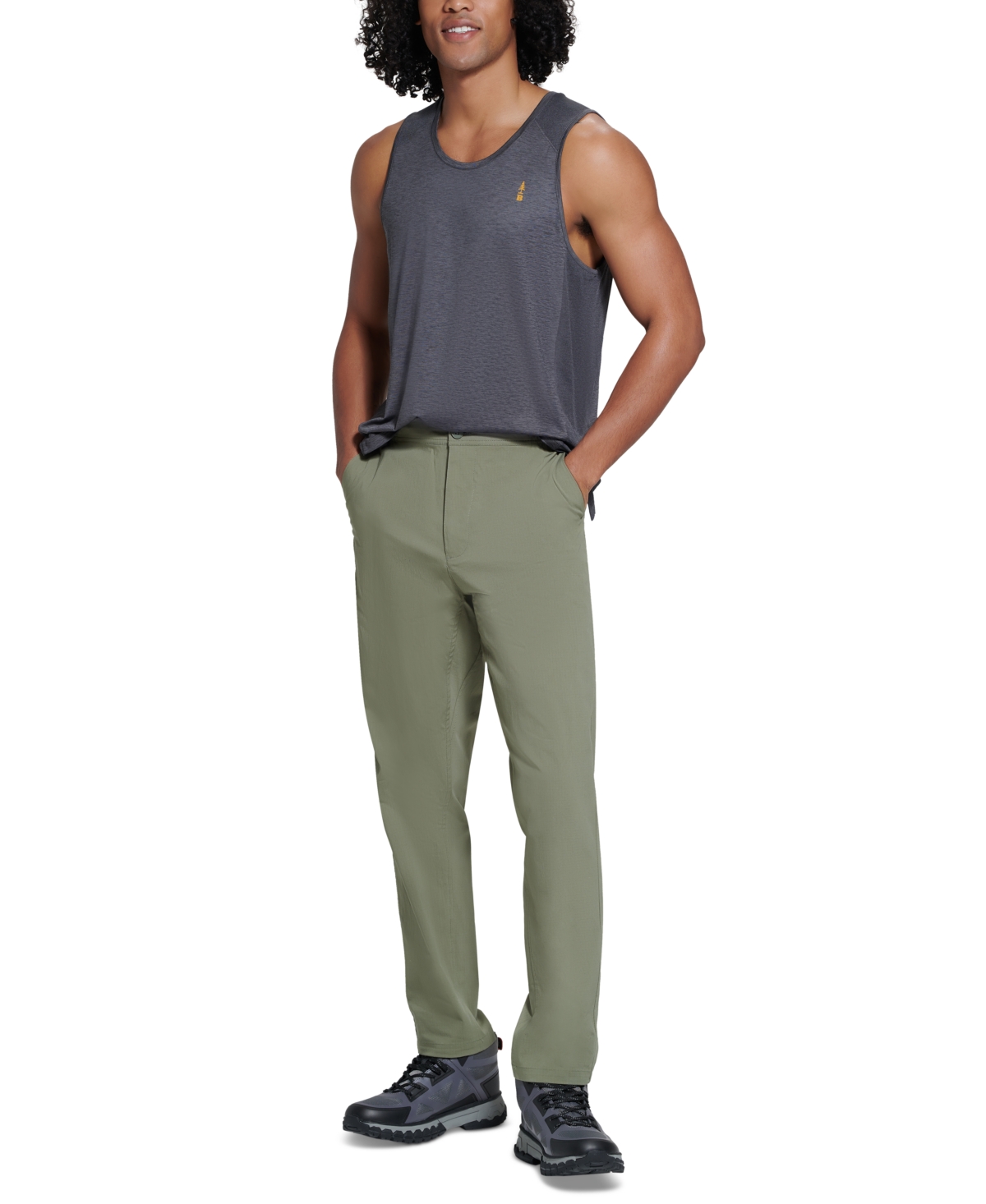 Pantalones de excursionista de hombro para hombre Bass al aire libre verdes talla grande