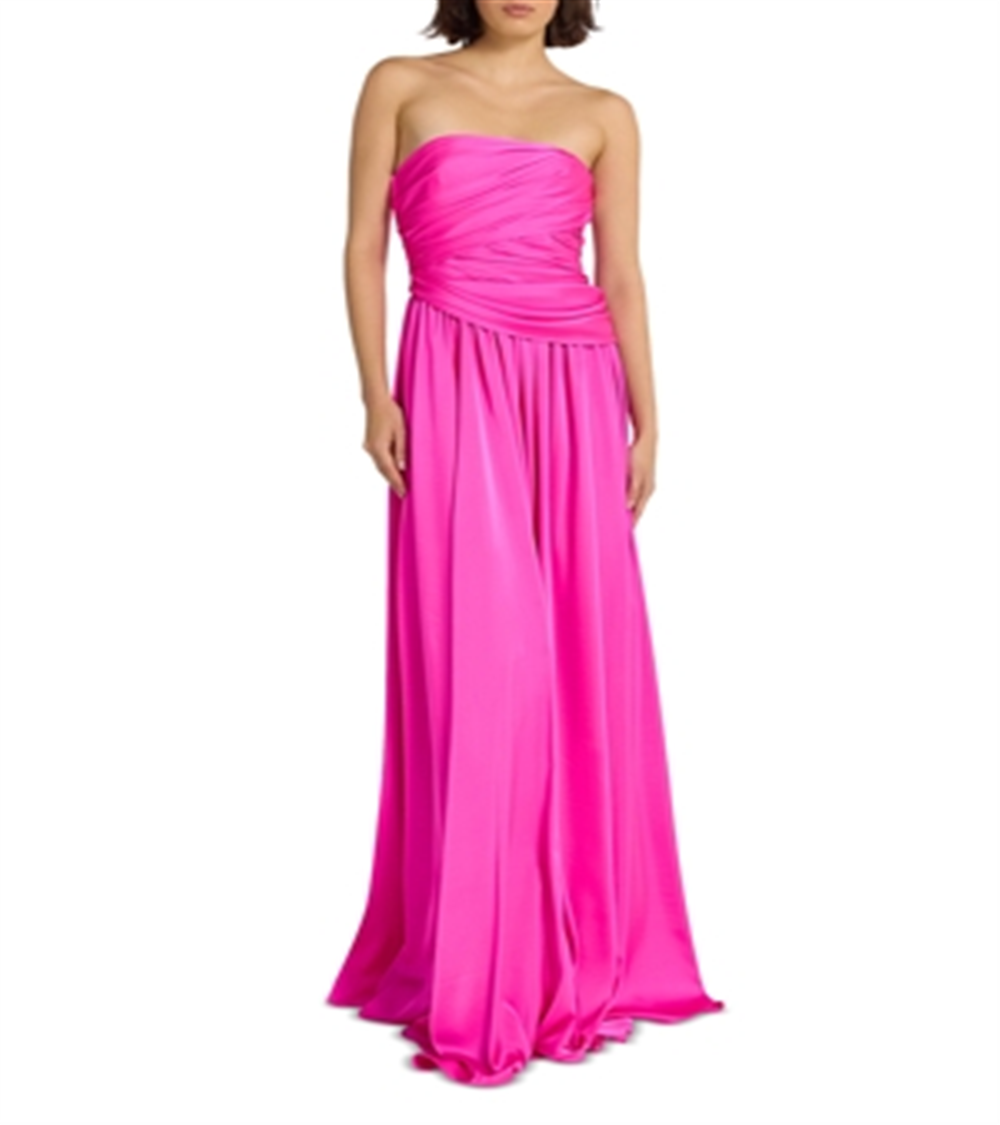 strapless open back dress Celestia Pale Pink Long Dress – Maison Safiyaa USA main image 1