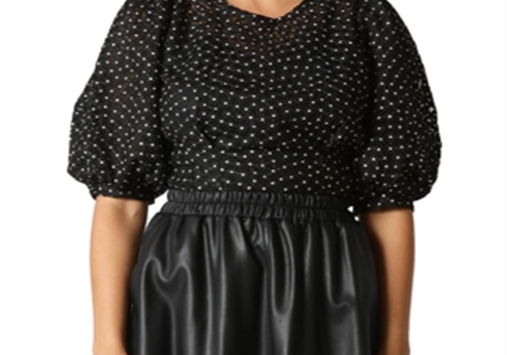 Gracia womens Flower Embroidered Top Black - Picture 8 of 9